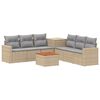 vidaXL Sofa S&aelig;t 8 stk. Beige og lys gr&aring; Poly Rattan og St&aring;l