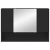 vidaXL Spejlskab V&aelig;gmonteret Sort 80 x 17 x 55 cm Konstrueret tr&aelig;
