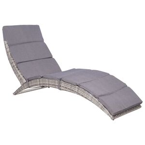 vidaXL foldbar liggestol med hynde polyrattan gr&aring;