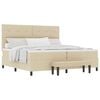 vidaXL Box spring seng med hovedg&aelig;rde Creme 200 x 200 cm Stof