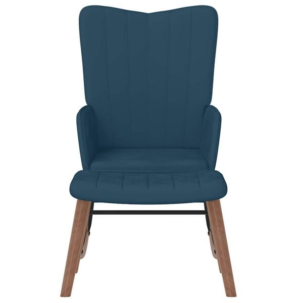 vidaXL gyngestol med fodskammel fl&oslash;jl bl&aring;