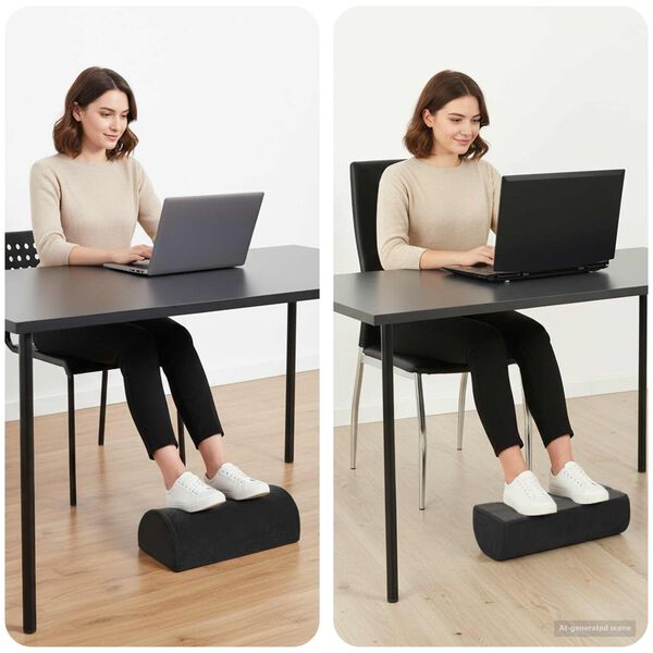 vidaXL Fodst&oslash;ttepude Ensfarvet Sort 42 x 18 x 13 cm