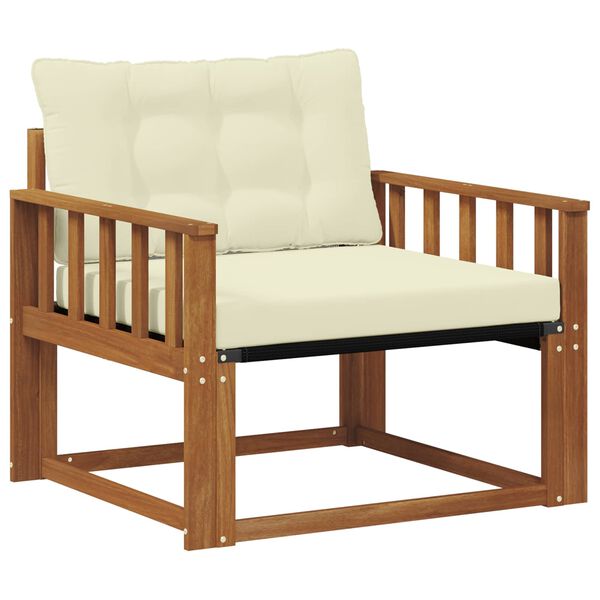 vidaXL Udend&oslash;rs sofagruppe Massiv akacietr&aelig; og Textilene Naturfarvet