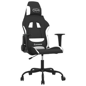 vidaXL gamingstol stof sort og hvid