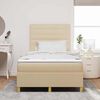 vidaXL Box spring seng med madras Creme 120 x 190 cm Stof