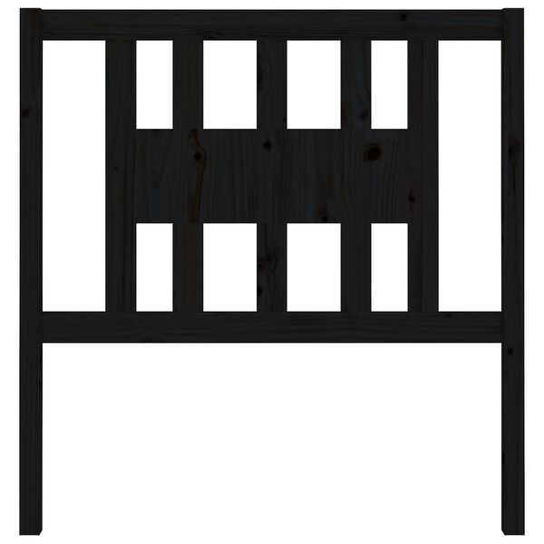 vidaXL sengegærde 96x4x100 cm massivt fyrretræ sort