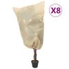 vidaXL plantebeskyttelse med snore 8 stk. 70 g/m&sup2; 0,8x0,8 m