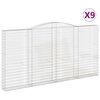 vidaXL buede gabionkurve 9 stk. 400x30x200/220 cm galvaniseret jern