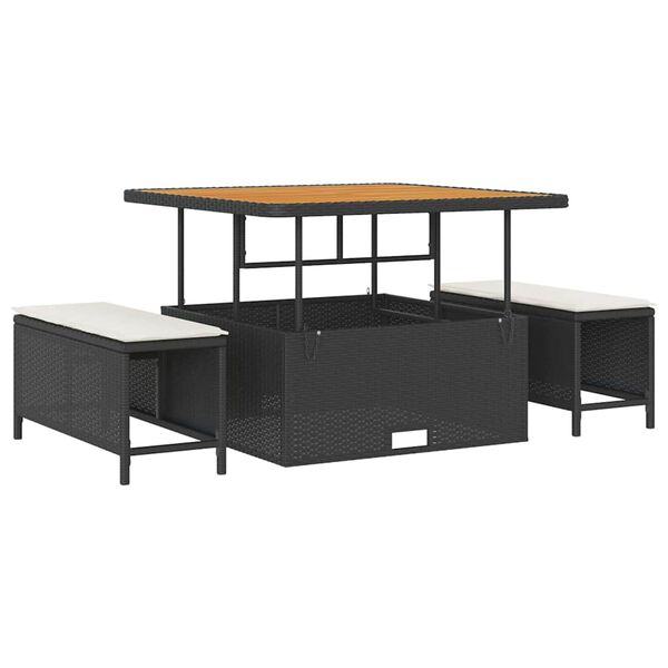 vidaXL Havesofa S&aelig;t 9 pcs Sort polyrattan