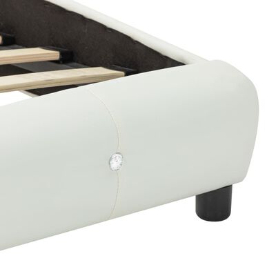 vidaXL sengestel med LED 90 x 200 cm hvid kunstlæder