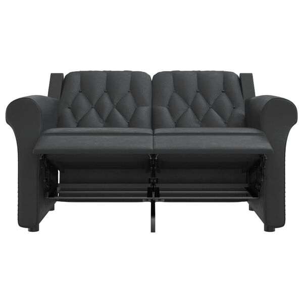 vidaXL 2-personers massagestol skinnende kunstl&aelig;der sort