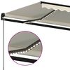 vidaXL markise m. LED-lys 350x250 cm manuel betjening cremefarvet