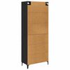 vidaXL Highboard med skuffe Sort eg 69,5 x 34 x 180 cm Konstrueret tr&aelig;