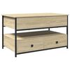 vidaXL sofabord 85x50x50 cm konstrueret tr&aelig; og metal sonoma-eg