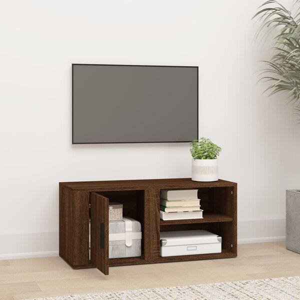 vidaXL tv-bord 80x31,5x36 cm konstrueret tr&aelig; brun egetr&aelig;sfarve