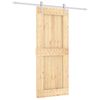 vidaXL Skyded&oslash;r Natur og hvid 85 x 210 cm Massivt Fyrretr&aelig;