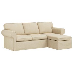 vidaXL Sofa Creme 215 x 138 x 80 cm Stof