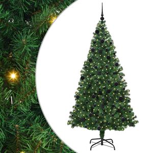 vidaXL Kunstigt juletr&aelig; med stativ Gr&oslash;n 210 cm PVC og St&aring;l og Plastik