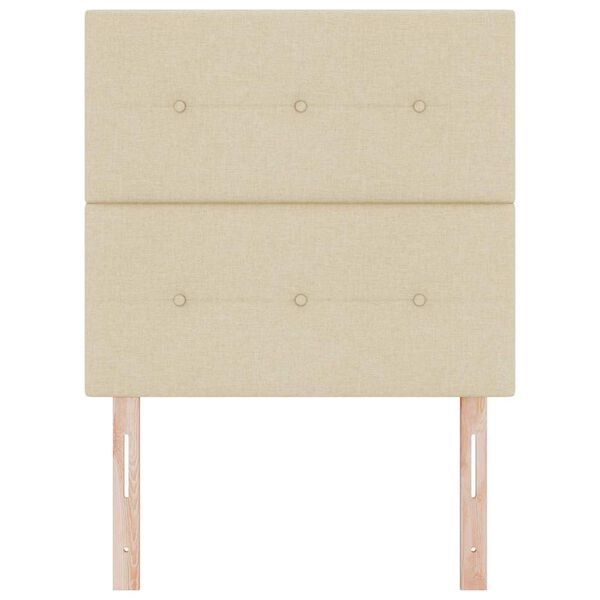 vidaXL H&oslash;jdejusterbart sengehoved med hovedg&aelig;rde Creme 80 cm Stof