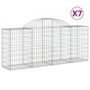 vidaXL buede gabionkurve 7 stk. 200x50x80/100 cm galvaniseret jern