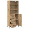 vidaXL Highboard Artisan Egetr&aelig; 69,5 x 34 x 180 cm Konstrueret tr&aelig;