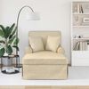 vidaXL Chaise lounge med volant med pude Creme 91 x 157 x 91 cm Stof