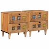 vidaXL Natskab 2 stk. Naturfarvet 40 x 33 x 46 cm Massivt mangotr&aelig;