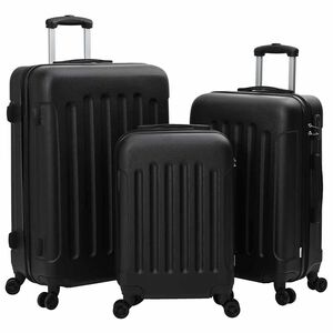 vidaXL Kuffert med l&aring;s 3 pcs Sort 50 x 31 x 78 cm ABS Plastik