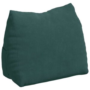 vidaXL Rygpude M&oslash;rkegr&oslash;n 45 x 20 x 35 cm Velourstof