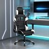 vidaXL gamingstol med fodstøtte kunstlæder sort og hvid