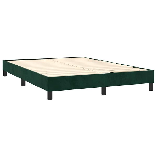 vidaXL Boxspring sengeramme M&oslash;rkegr&oslash;n 140x200 cm Fl&oslash;jl