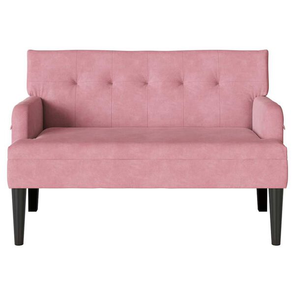 vidaXL Chesterfield b&aelig;nk Lyser&oslash;d 112 x 65,5 x 75 cm Fl&oslash;jl
