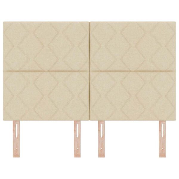 vidaXL Hovedg&aelig;rde med hovedg&aelig;rde Creme 160 cm Faux l&aelig;der