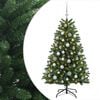 vidaXL Kunstigt juletr&aelig; mellemgr&oslash;nt med julekugle 150 cm 150 LED'er