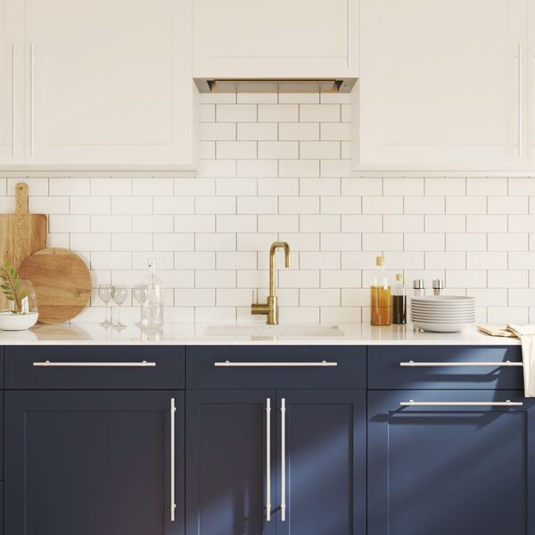 vidaXL skabsh&aring;ndtag 10 stk. 320 mm rustfrit st&aring;l s&oslash;lvfarvet