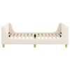 vidaXL Børnesengestel med hovedgærde Creme 90 x 190 cm Uldstof