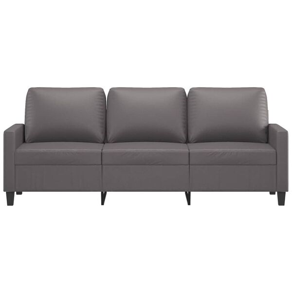 vidaXL 3-personers sofa 180 cm kunstl&aelig;der gr&aring;