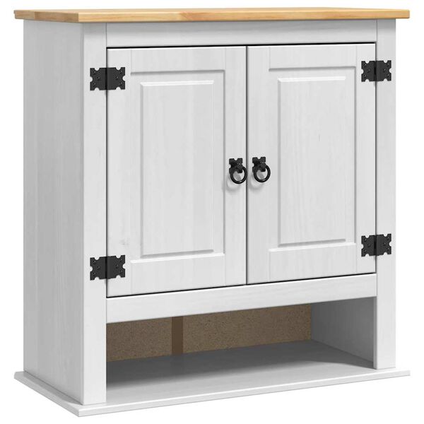 vidaXL H&aelig;ngeskab med d&oslash;r Corona Hvid 70 x 33 x 71,5 cm Massiv fyrretr&aelig;