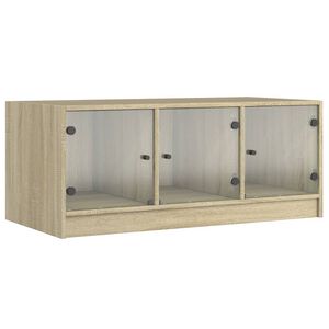 vidaXL sofabord med glasl&aring;ger 102x50x42 cm sonoma-eg