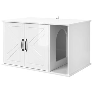 vidaXL Kat Hus Gloss Hvid 85 x 55 x 50,5 cm Konstrueret tr&aelig;