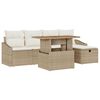 vidaXL Havesofa S&aelig;t 6 pcs Beige polyrattan