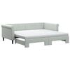 vidaXL daybed med udtr&aelig;k og madras 90x190 cm velour lysegr&aring;