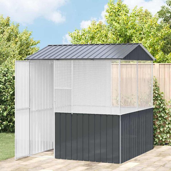 vidaXL Fuglebur Antracit 215 x 209 x 230 cm Galvaniseret stål