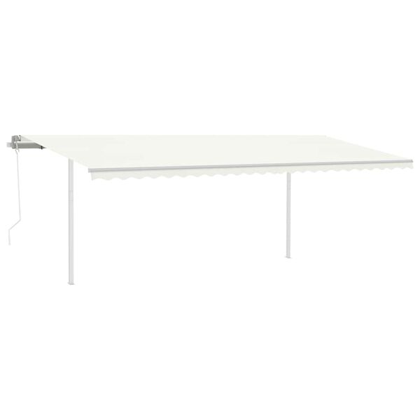 vidaXL markise m. LED + vindsensor 6x3 m automatisk cremefarvet