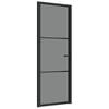 vidaxL d&oslash;r 76x201,5 cm sikkerhedsglas og aluminium sort
