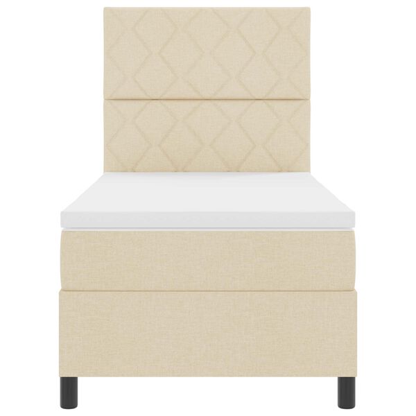 vidaXL Box spring seng med madras Creme 100 x 200 cm Stof