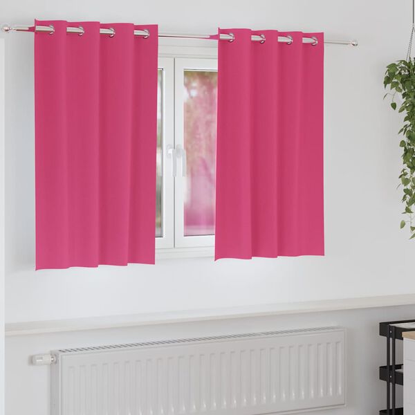 vidaXL M&oslash;rkl&aelig;gningsgardiner med ringe 2 pcs Lys Pink 140 x 140 cm