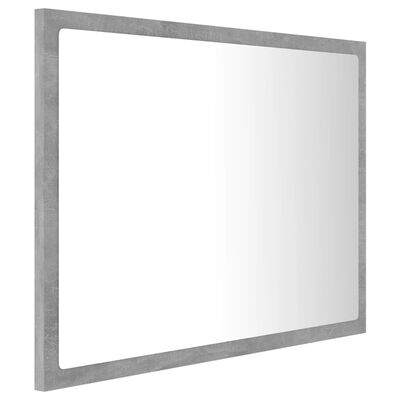vidaXL badeværelsesspejl med LED-lys 60x8,5x37 cm akryl betongrå