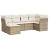 vidaXL sofas&aelig;t til haven 6 dele med hynder polyrattan beige