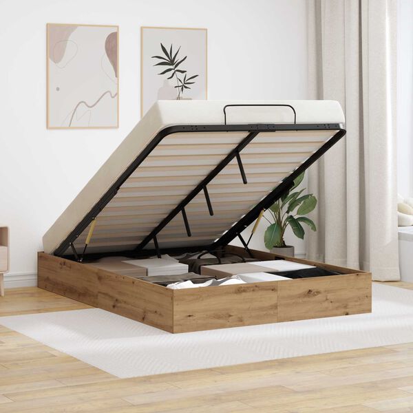 vidaXL Ottoman Sengestel Artisan Egetr&aelig; 150 x 200 cm Konstrueret tr&aelig;